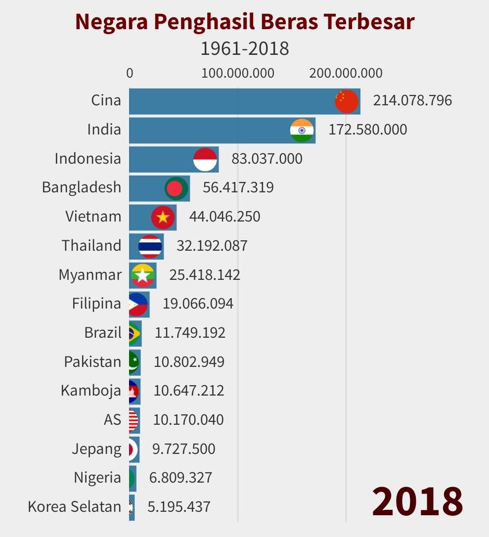Indonesia Jadi Salah Satu Negara Penghasil Beras Terbesar Di Dunia