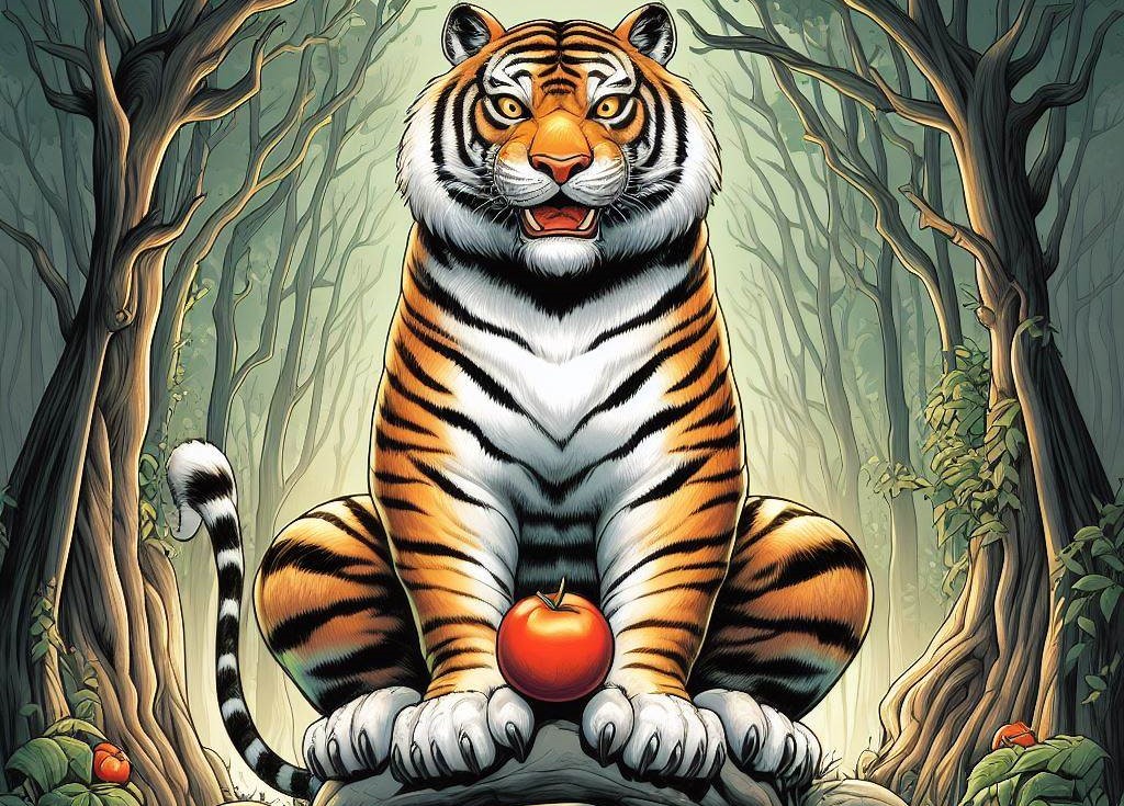 Gambar hanya ilustrasi. Inyiak Balang adalah sosok harimau jadi-jadian yang dipercaya sebagai sosok penjaga dan pelindung hutan-hutan di Minangkabau. Ilustrasi Yerri Satria Putra
